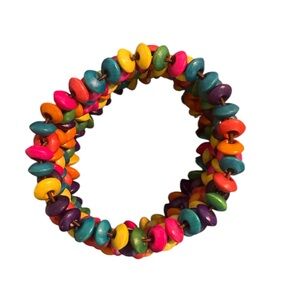 Colorful Wood Beaded Fashion Bracelet